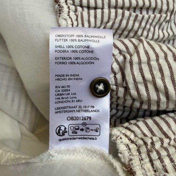 Anthropologie Women's Striped Midi Dress Smocked Back Size 00 Cowgirl Prairie - Picture 13 of 15